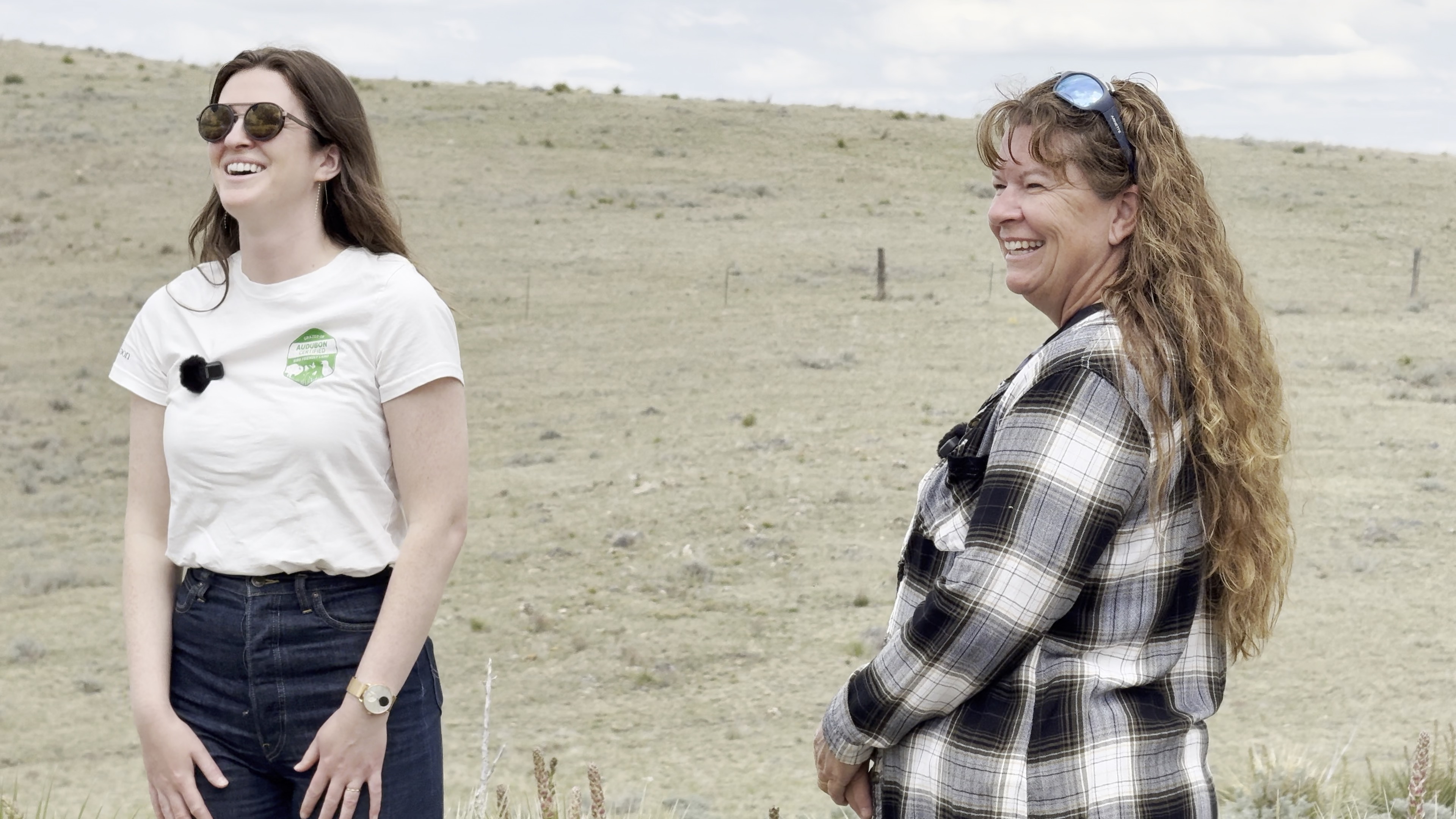 Cidney Handy and Lisa Millikin standing together on Millikin Ranch